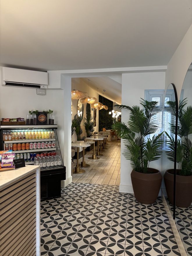 Interior looking through from the counter to the seating area