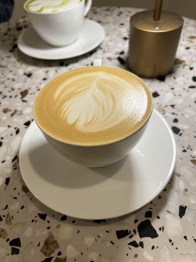 Cappuccino with rosetta latte art